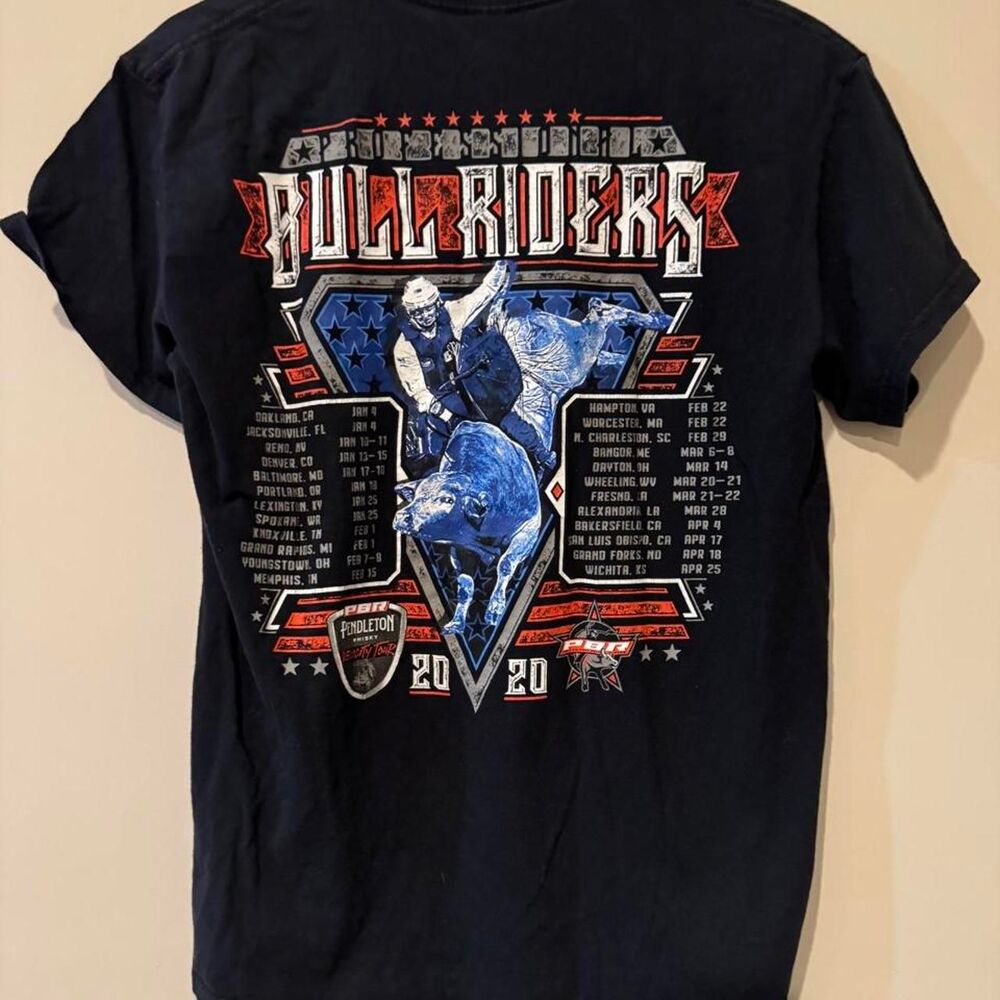 PBR Velocity Tour 2020 Men's Black and Navy T-shirt